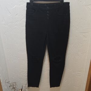Hippie Laundry Distressed Black Ankle Jeans